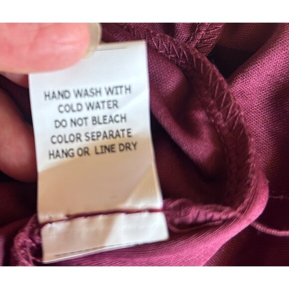 PinkBlush Maternity Size S Embroidered Lace Maxi Dress Short Sleeves Wine - Picture 11 of 11